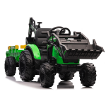 Elektrický traktor s lyžicou a vlečkou SX2068 - zelený